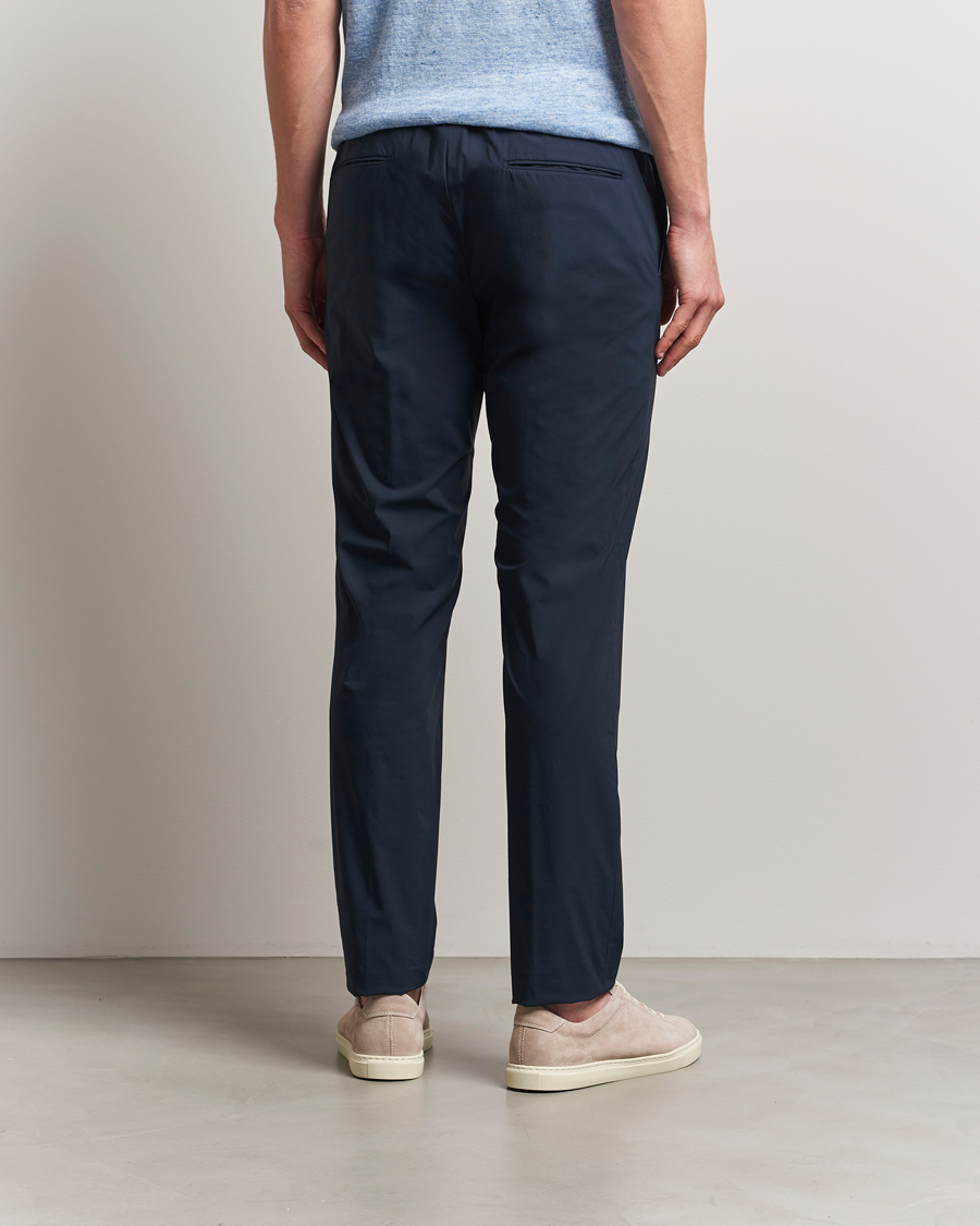 Men | Trousers | Incotex | Cotton Poplin Drawstring Pants Navy