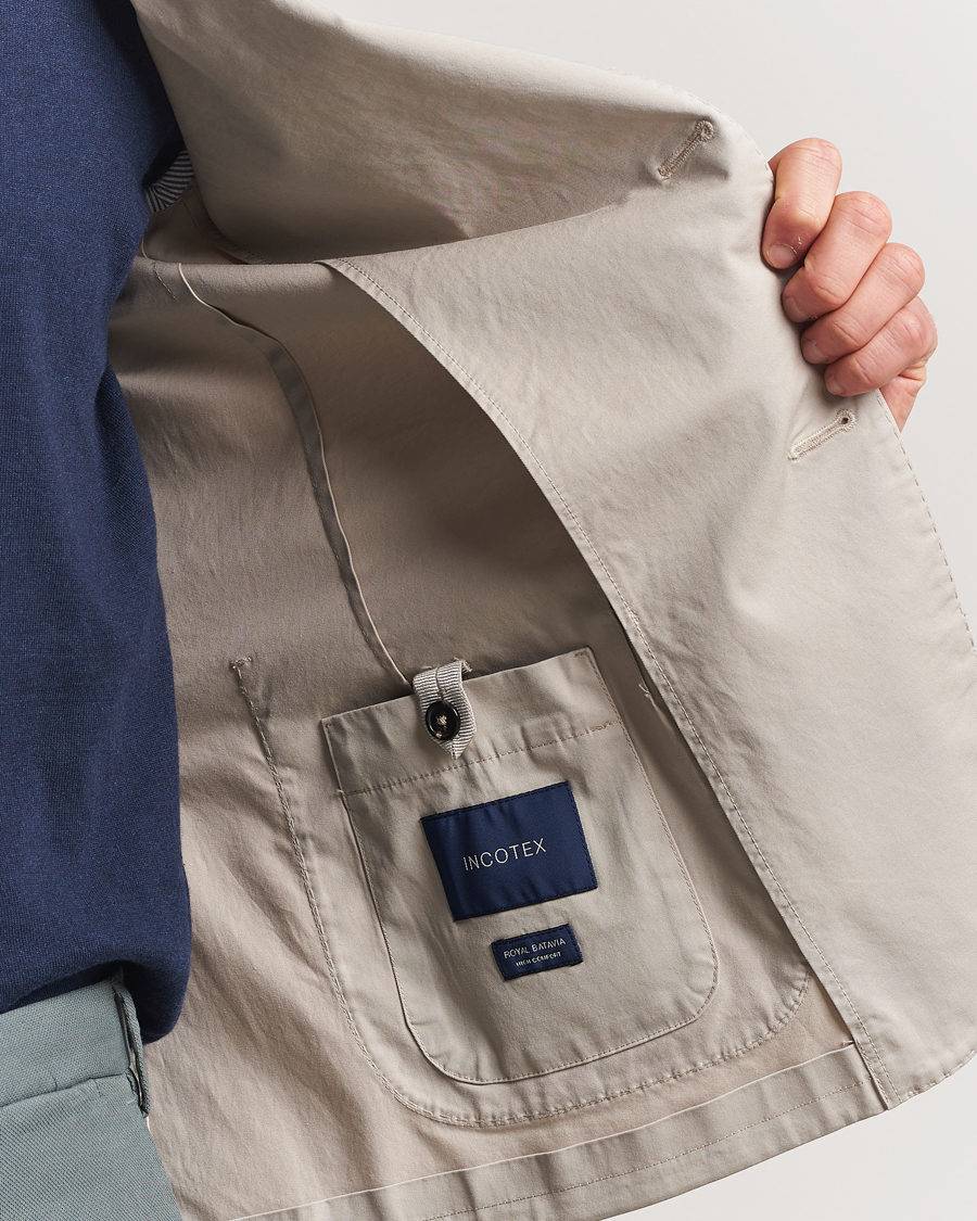 Men | Blazers | Incotex | Unconstructed Comfort Cotton Blazer Light Beige
