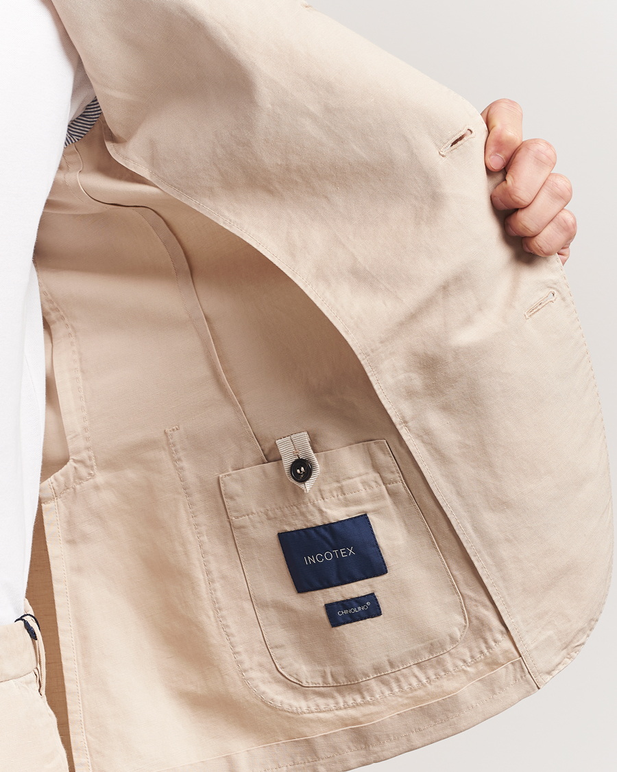 Men | Blazers | Incotex | Unconstructed Chinolino Blazer Beige