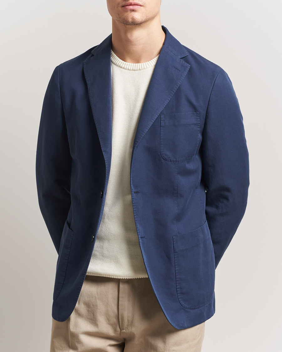 Men | Blazers | Incotex | Unconstructed Chinolino Blazer Navy