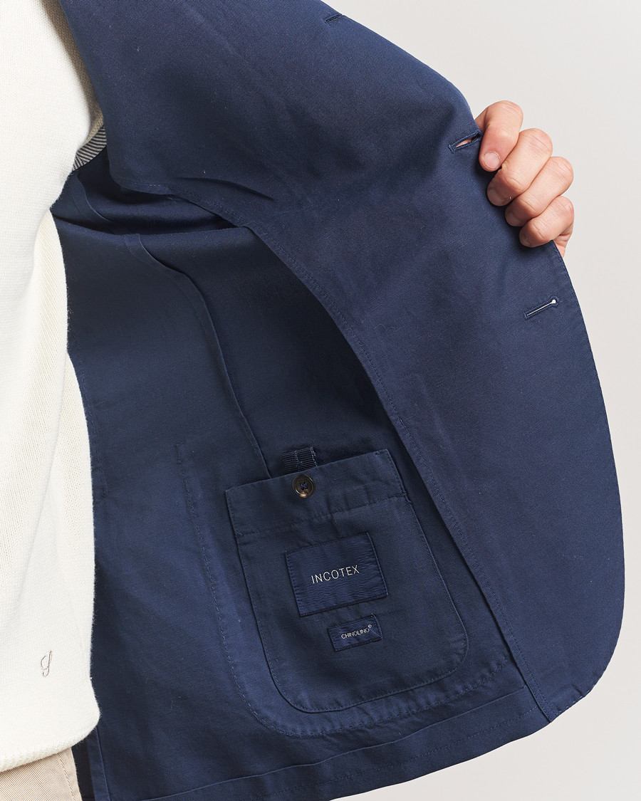 Men | Blazers | Incotex | Unconstructed Chinolino Blazer Navy