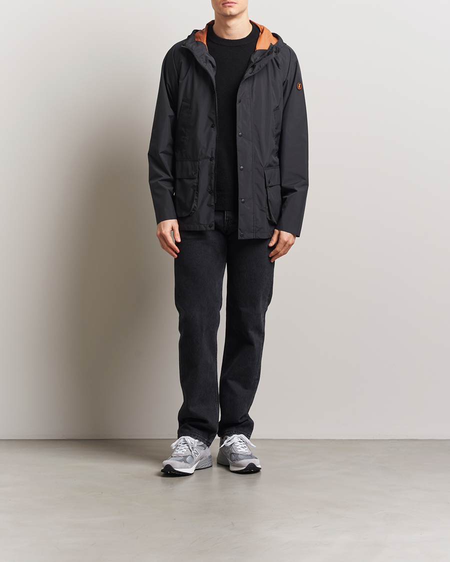 Men | Coats & Jackets | Save The Duck | Ghibli Wind/Water Resistant Hooded Jacket Black
