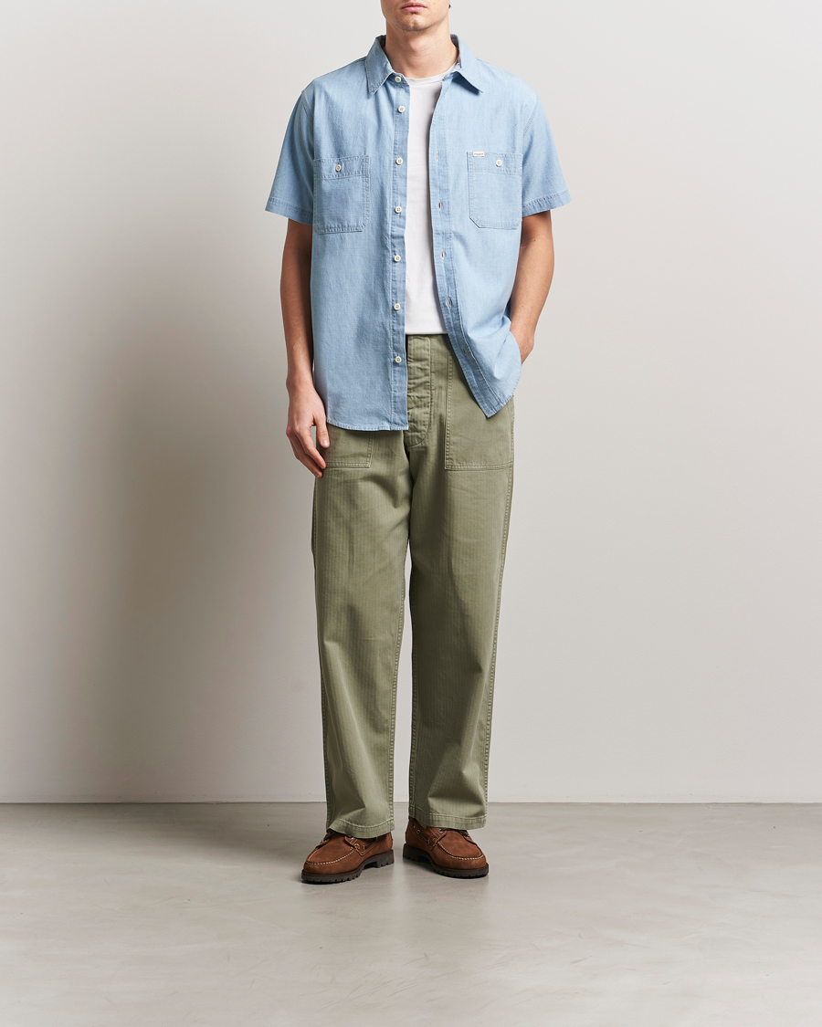 Men | Shirts | Filson | Short Sleeve Chambray Shirt Light Indigo