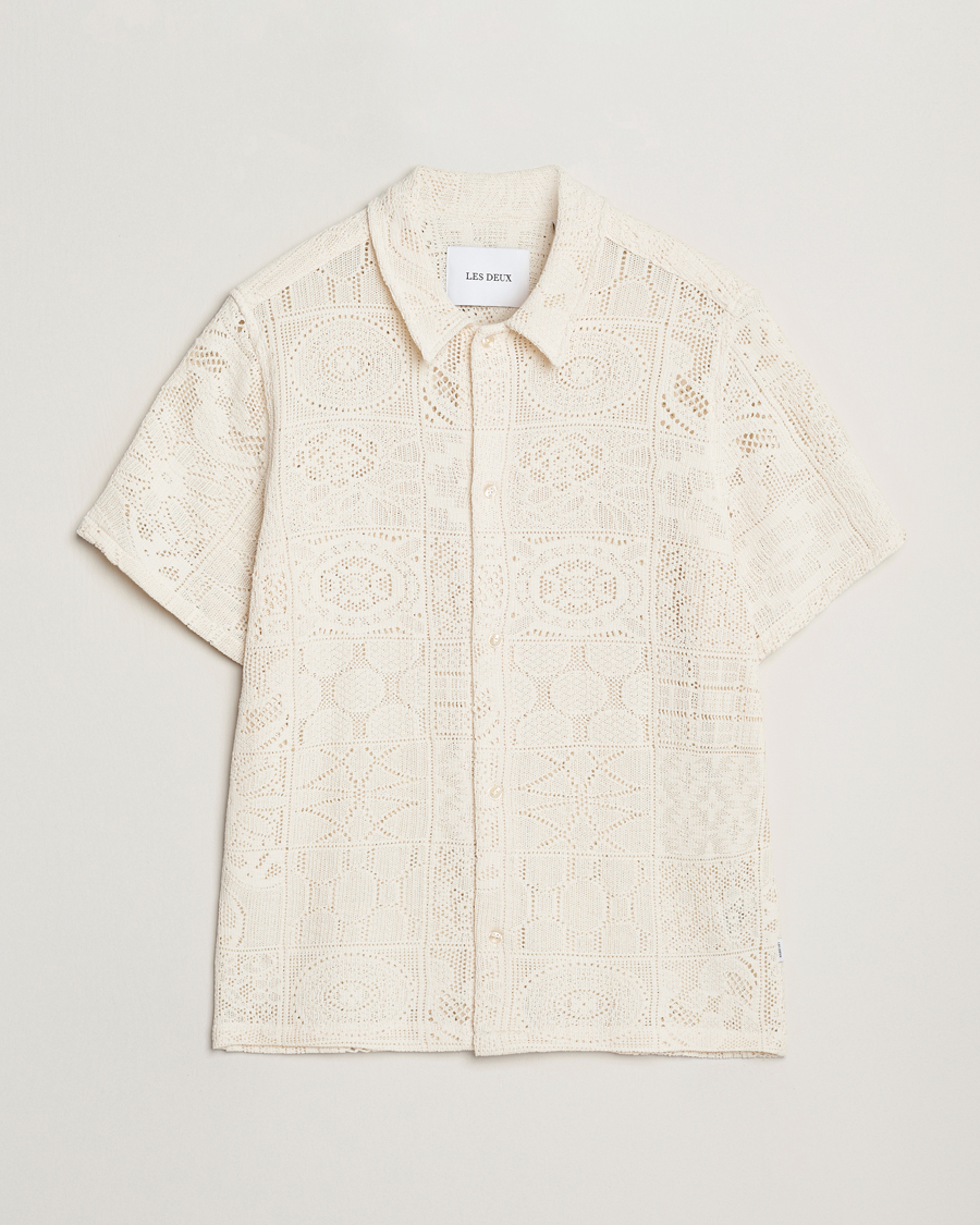 Men | Shirts | LES DEUX | Hector Lace Short Sleeve Shirt White