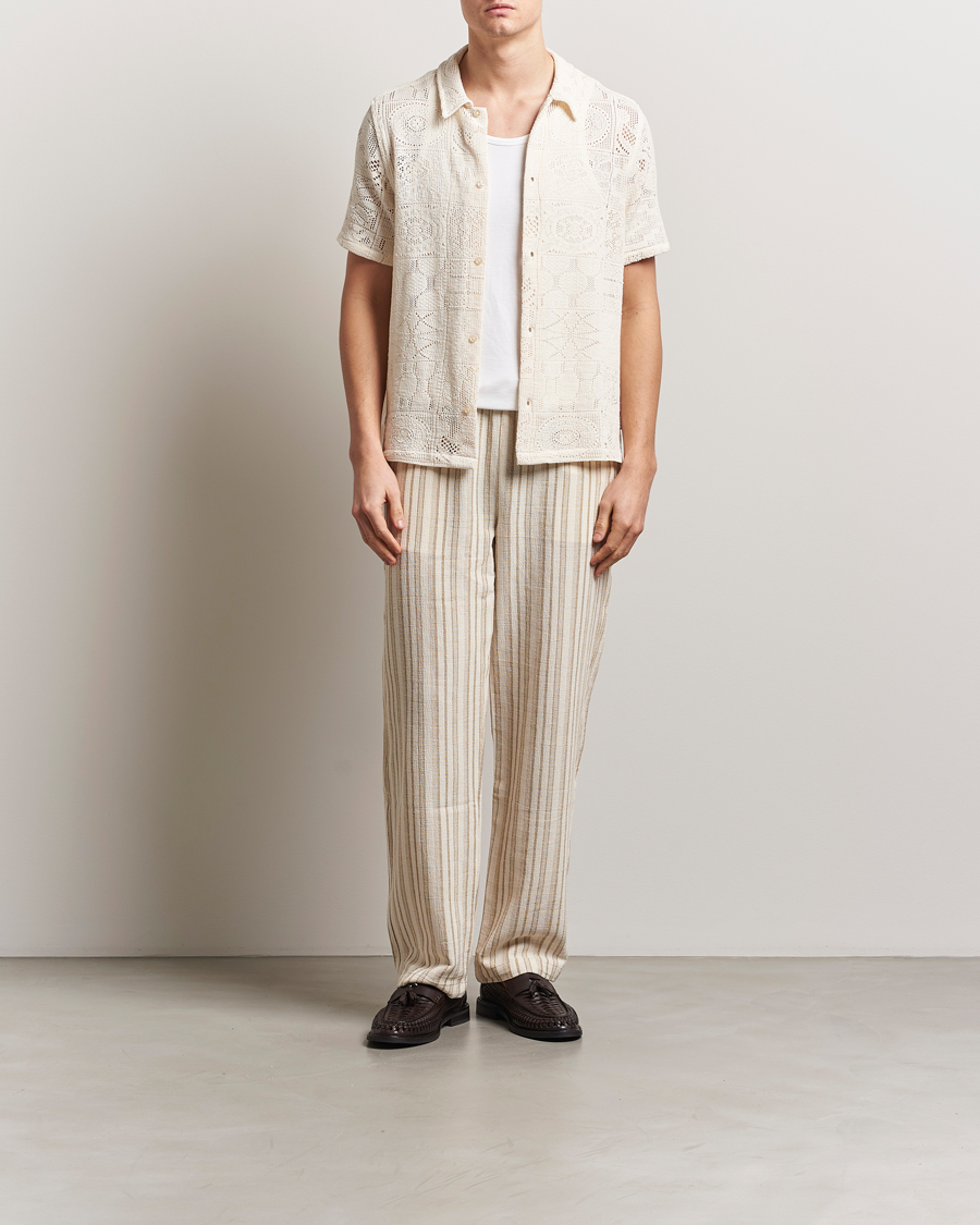Men | Shirts | LES DEUX | Hector Lace Short Sleeve Shirt White