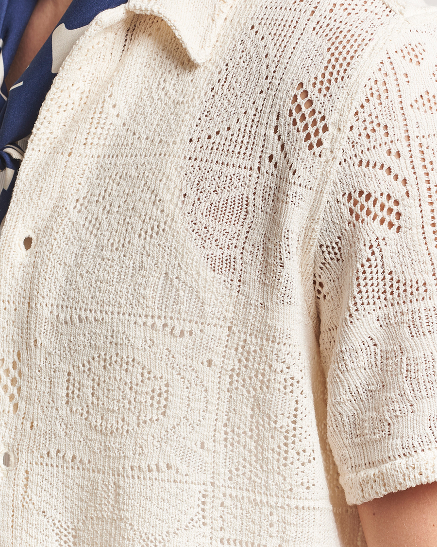Men | Shirts | LES DEUX | Hector Lace Short Sleeve Shirt White