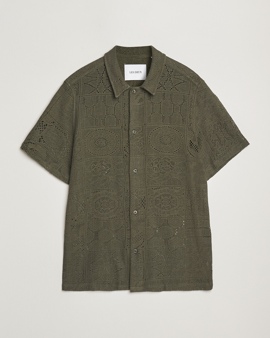 Men | Shirts | LES DEUX | Hector Lace Short Sleeve Shirt Green