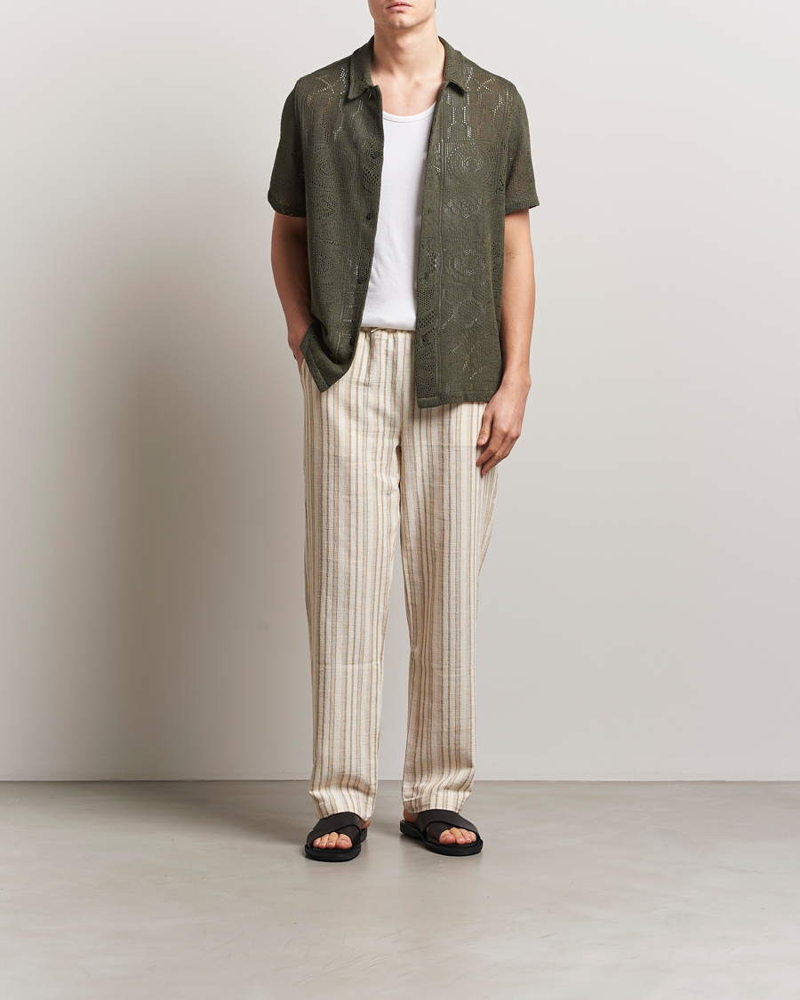 Men | Shirts | LES DEUX | Hector Lace Short Sleeve Shirt Green