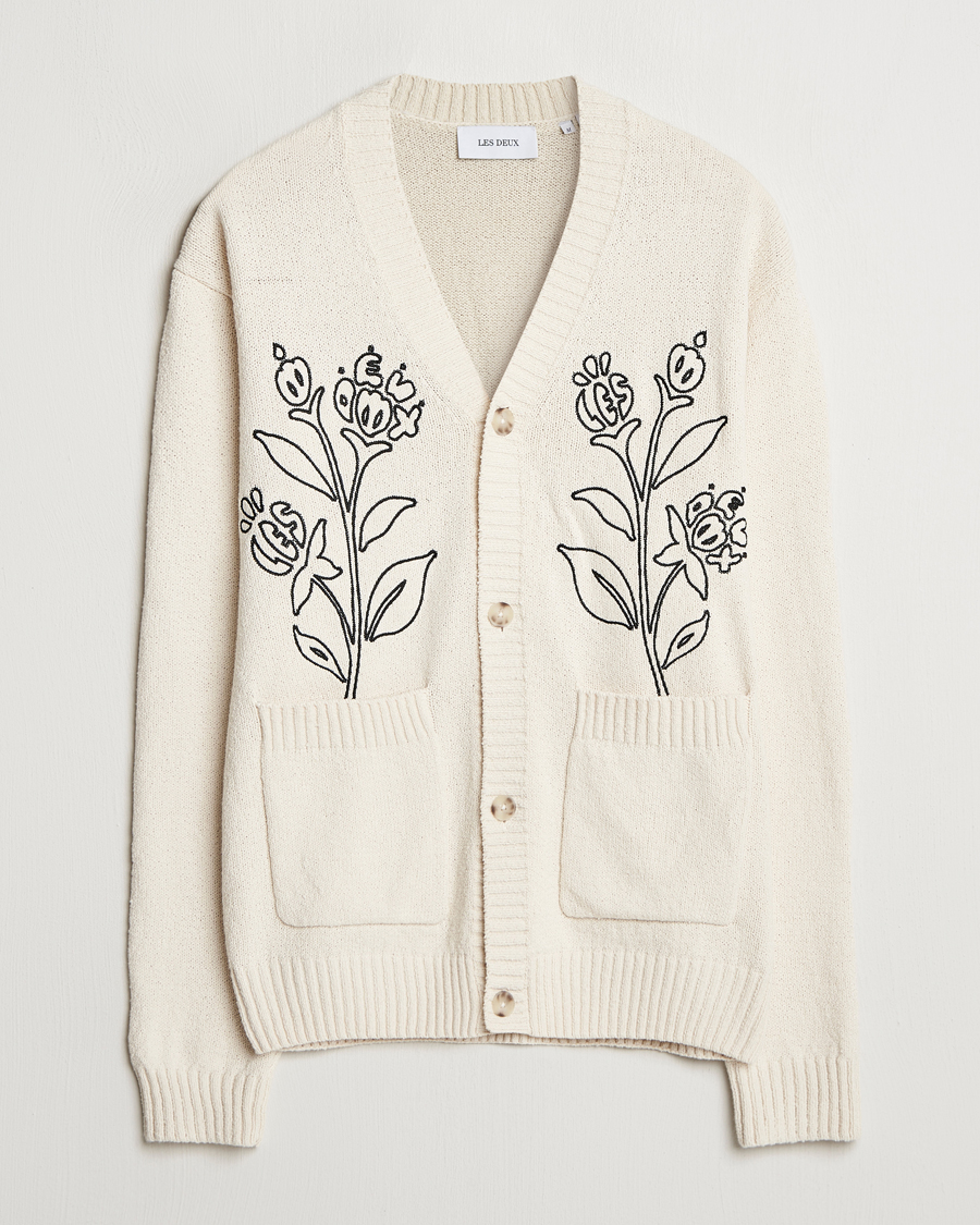 Men | Sweaters & Knitwear | LES DEUX | Brad Embroidery Cardigan Ivory