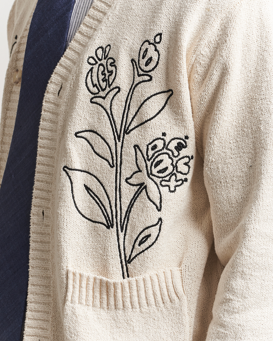 Men | Sweaters & Knitwear | LES DEUX | Brad Embroidery Cardigan Ivory
