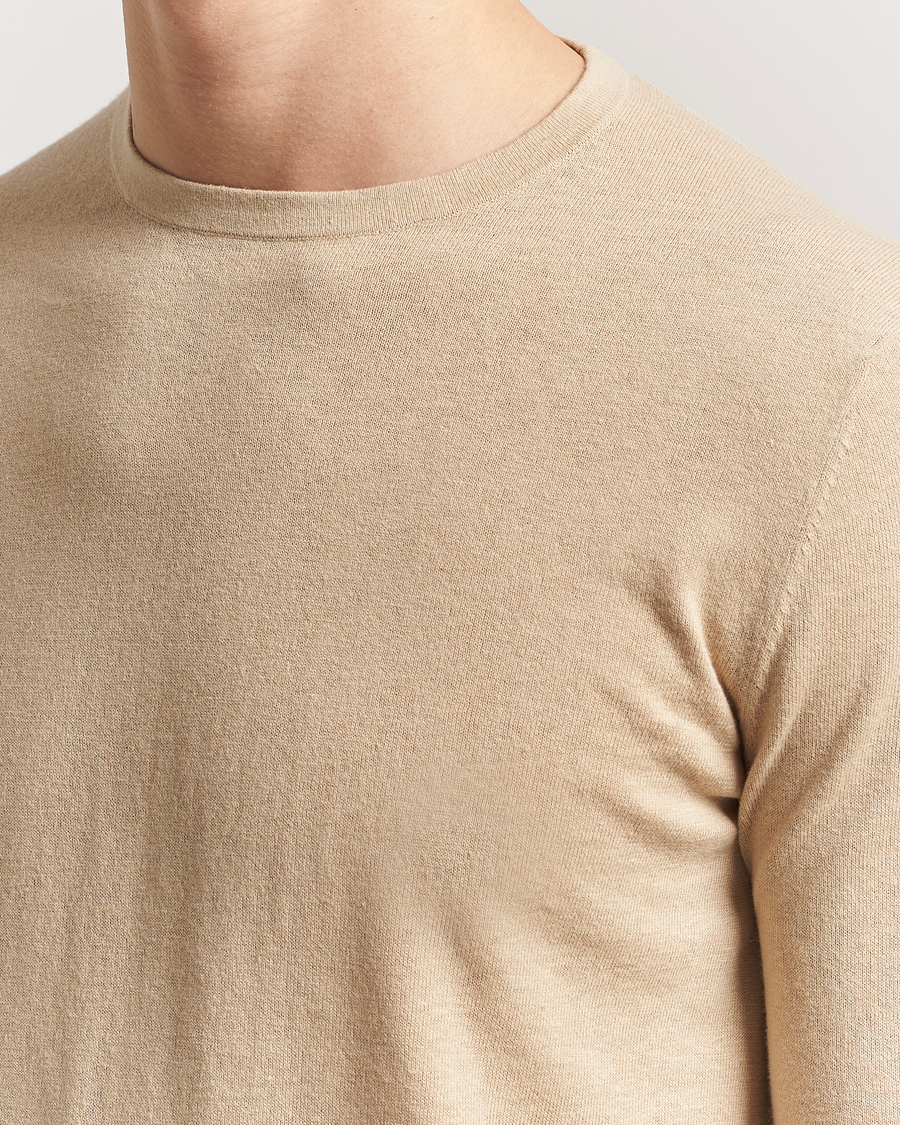 Men | Sweaters & Knitwear | Tiger of Sweden | Connor Linen/Cotton Sweater Practical Beige