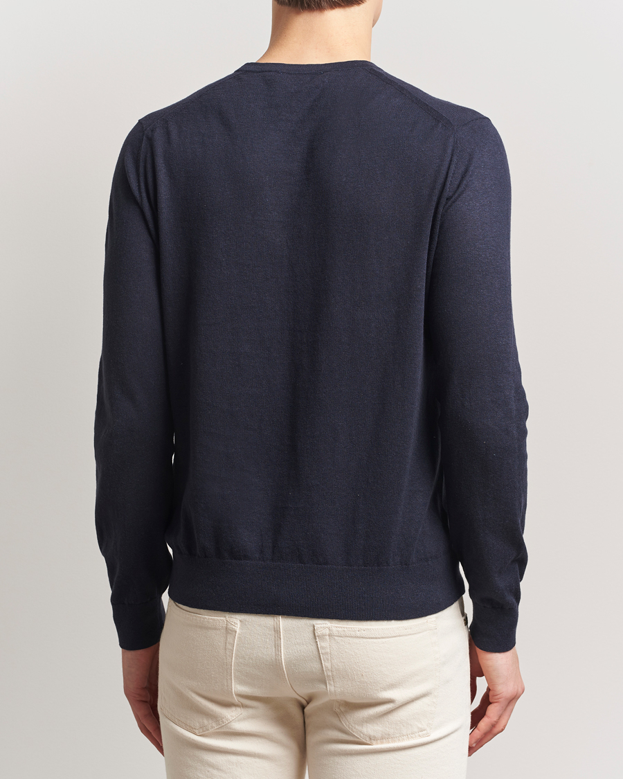 Men | Sweaters & Knitwear | Tiger of Sweden | Connor Linen/Cotton Sweater Light Ink