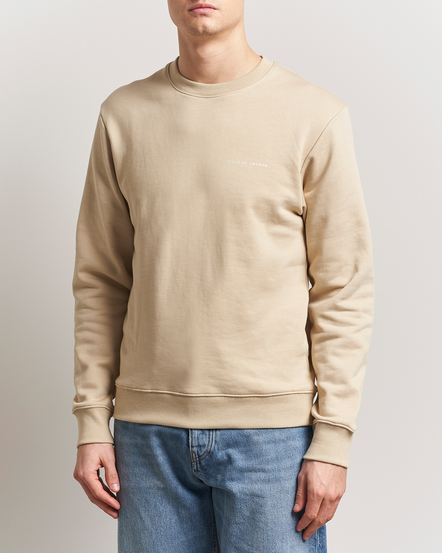 Men | Sweaters & Knitwear | Tiger of Sweden | Emerson Crew Neck Sweatshirt Practical Beige