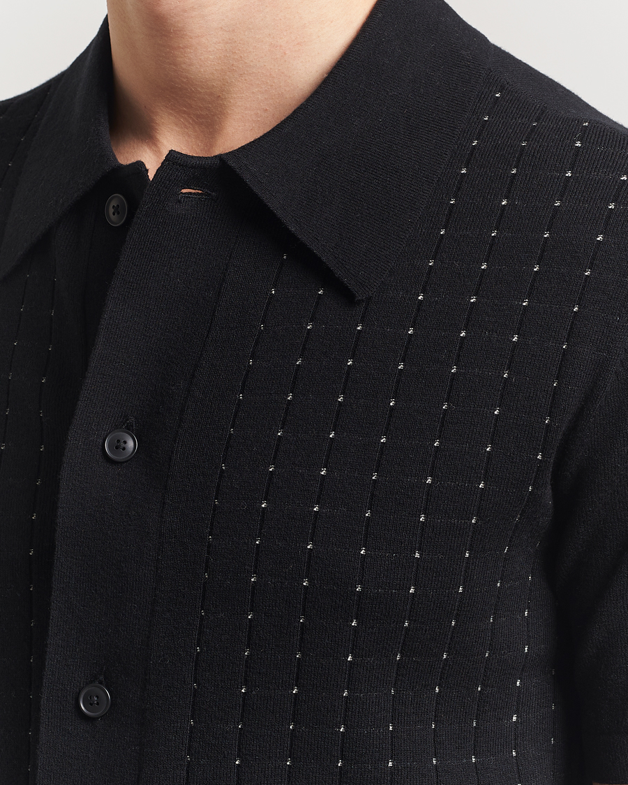 Men | Shirts | Tiger of Sweden | Araawen Knitted Short Sleeve Shirt Black