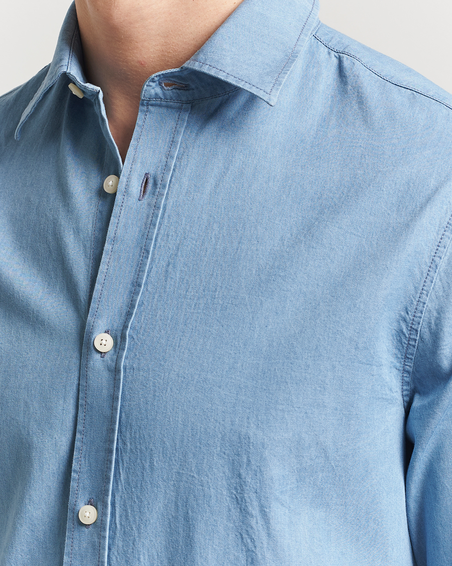 Men | Shirts | Tiger of Sweden | Lowan Denim Shirt Blue