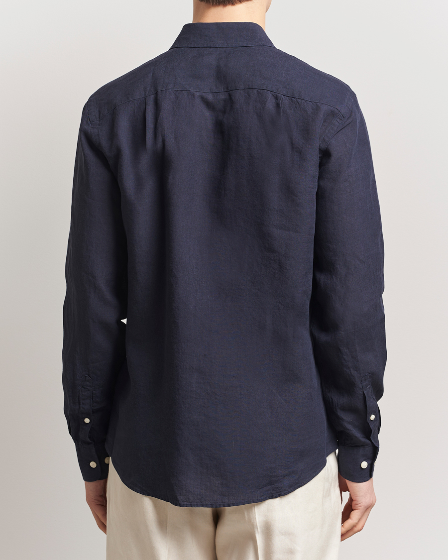 Men | Shirts | Tiger of Sweden | Spenser Linen Shirt Midnight Blue