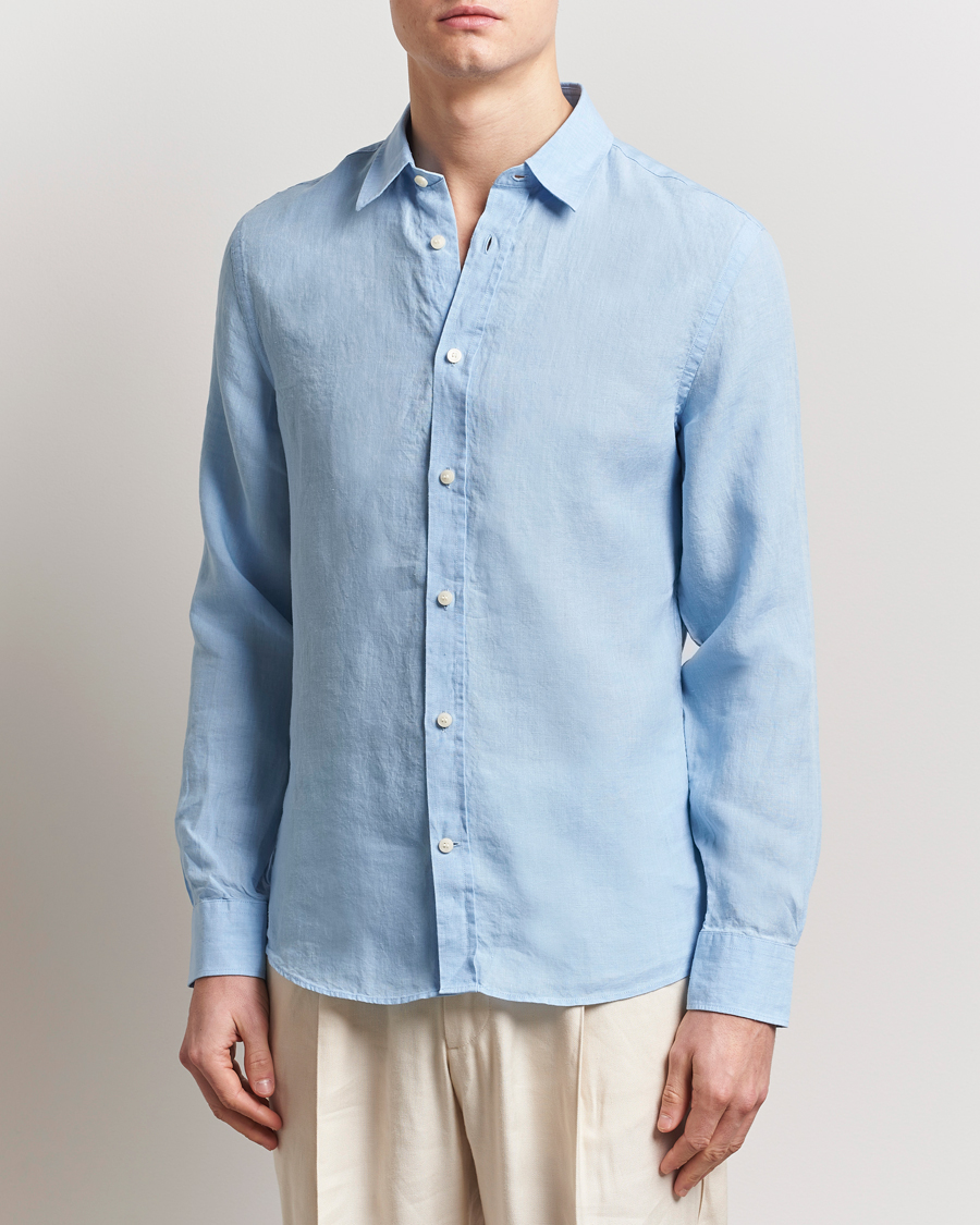 Men | Shirts | Tiger of Sweden | Spenser Linen Shirt Summer Sky