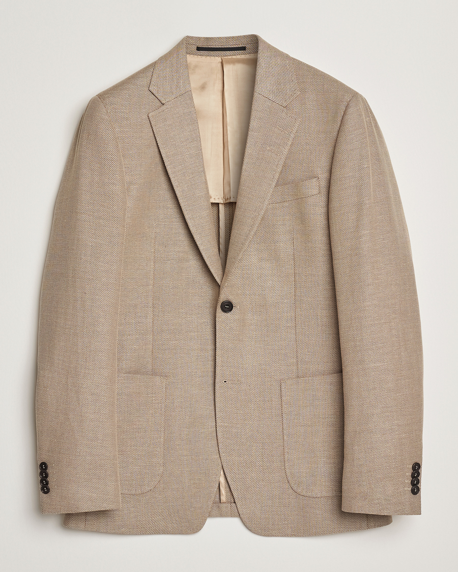 Men | Blazers | Tiger of Sweden | Justin Linen/Cotton Structured Blazer Practical Beige