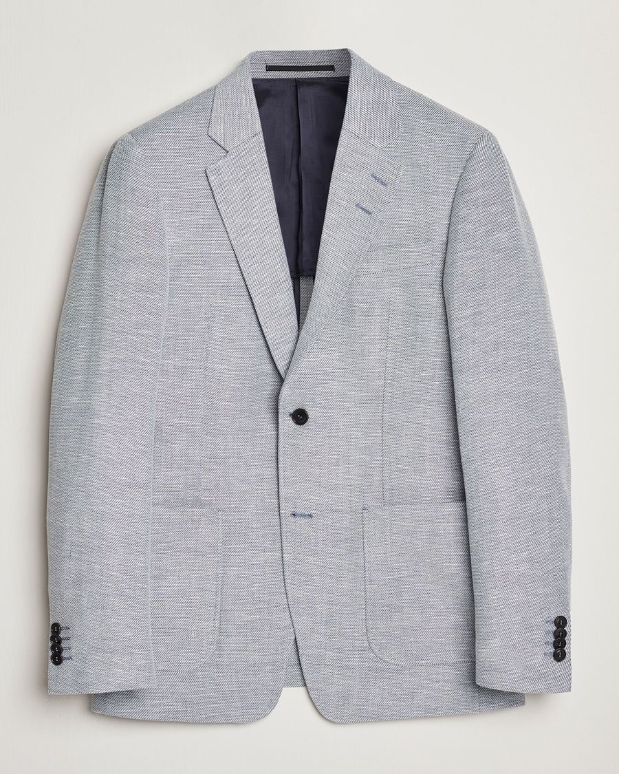 Men | Blazers | Tiger of Sweden | Justin Linen/Cotton Structured Blazer Deep Blue
