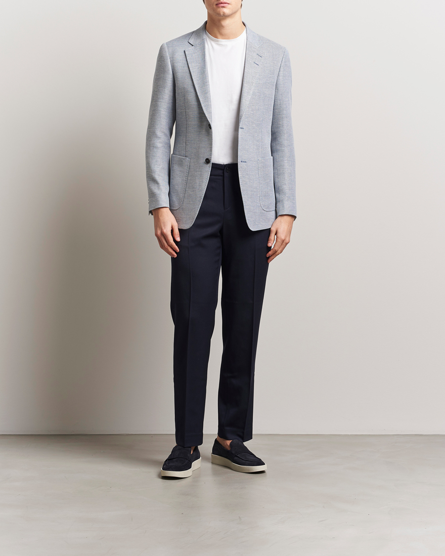 Men | Blazers | Tiger of Sweden | Justin Linen/Cotton Structured Blazer Deep Blue