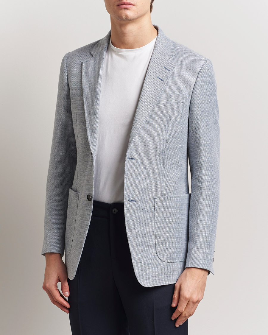 Men | Blazers | Tiger of Sweden | Justin Linen/Cotton Structured Blazer Deep Blue