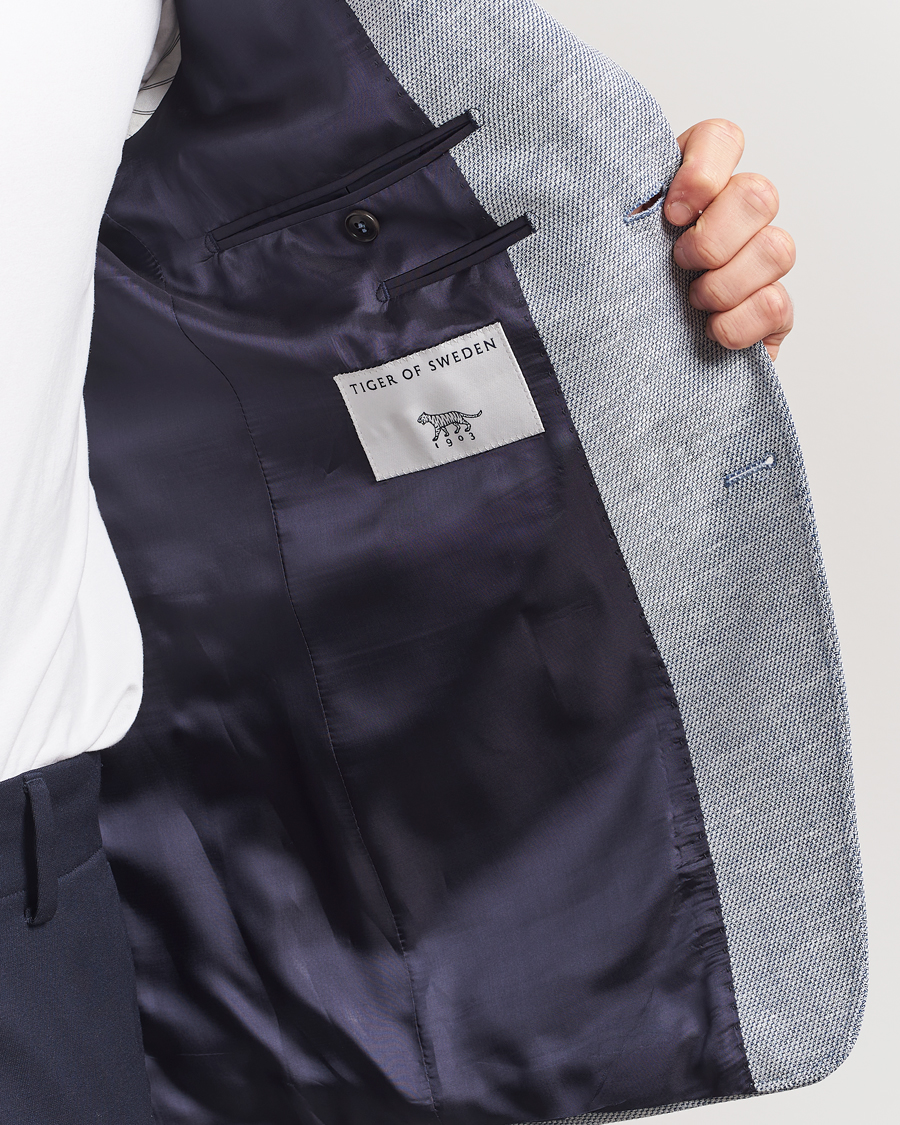 Men | Blazers | Tiger of Sweden | Justin Linen/Cotton Structured Blazer Deep Blue