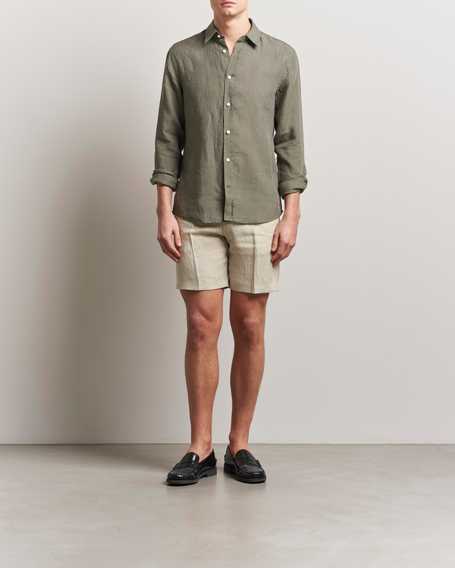 Men | Shorts | Tiger of Sweden | Thiago Linen Shorts Cream Sand