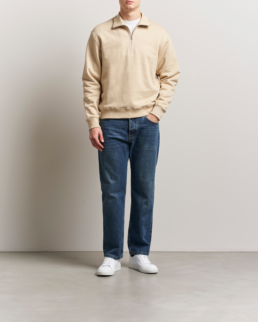 Men | Sweaters & Knitwear | Tiger of Sweden | Marlon Half Zip Sweatshirt Practical Beige