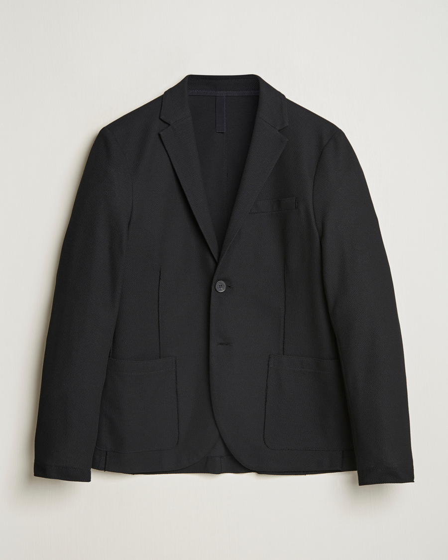 Men | Blazers | Harris Wharf London | Loro Piana Honey Comb Blazer Black