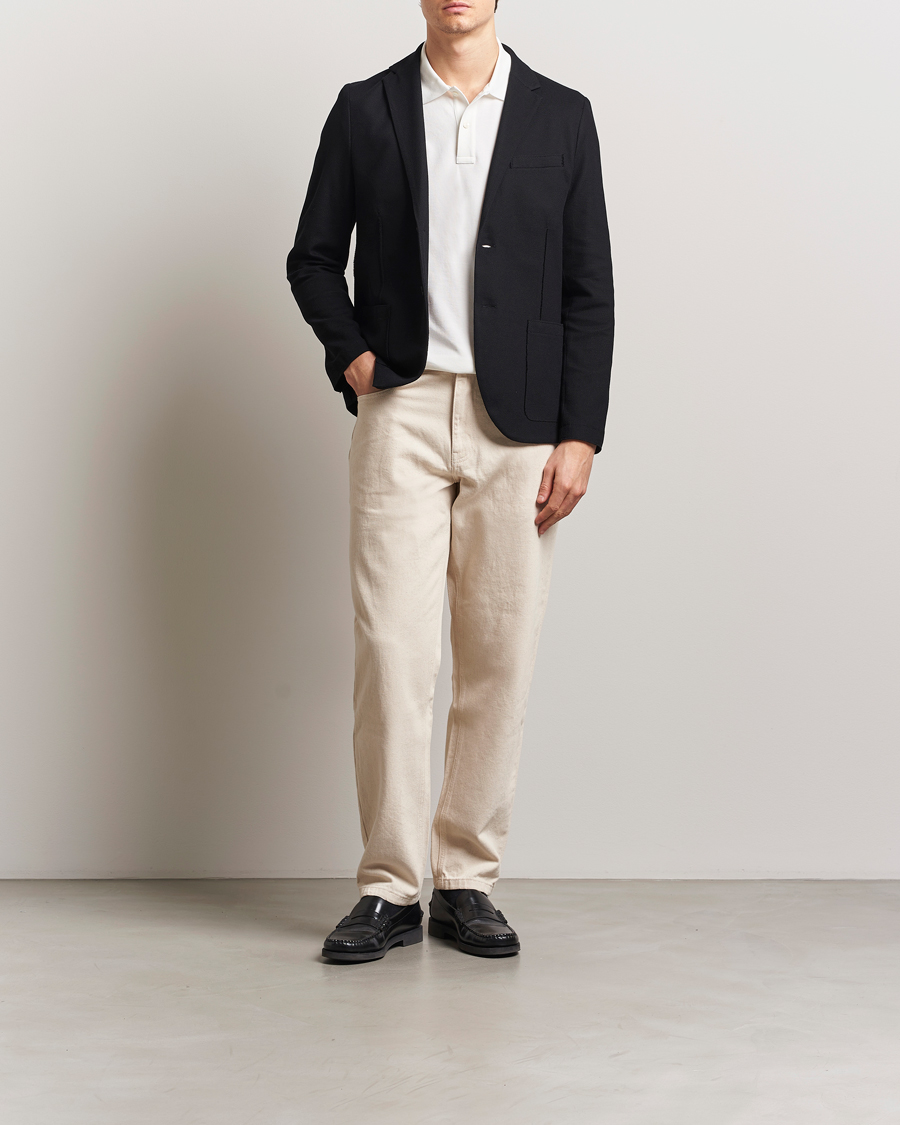 Men | Blazers | Harris Wharf London | Loro Piana Honey Comb Blazer Black