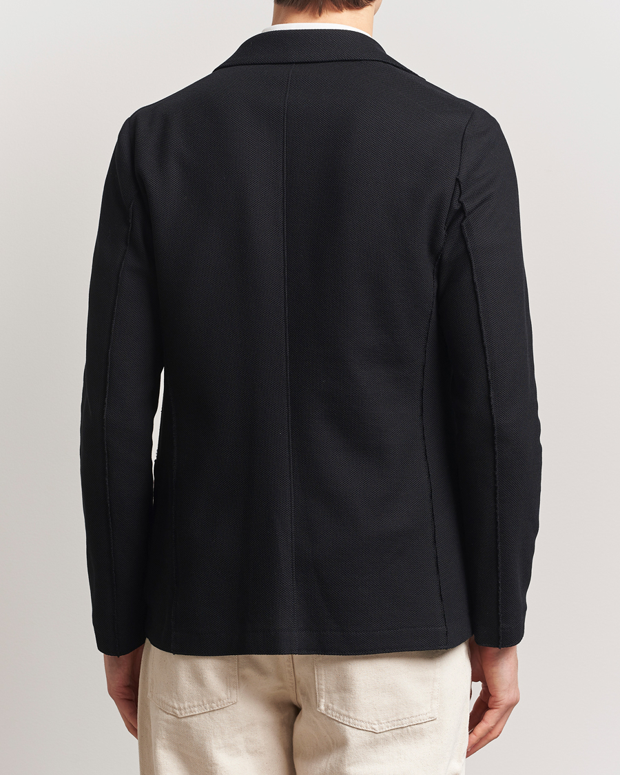 Men | Blazers | Harris Wharf London | Loro Piana Honey Comb Blazer Black