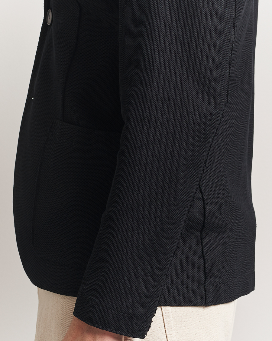 Men | Blazers | Harris Wharf London | Loro Piana Honey Comb Blazer Black
