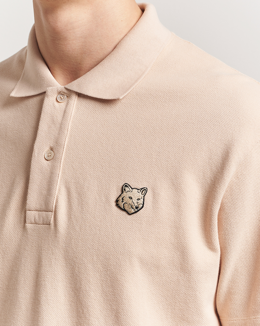 Men | Polo Shirts | Maison Kitsuné | Tonal Fox Head Polo Smoke Beige