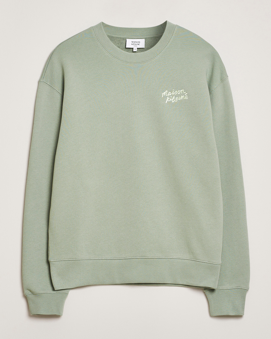 Men | Sweaters & Knitwear | Maison Kitsuné | Handwriting Sweatshirt Vert De Gris