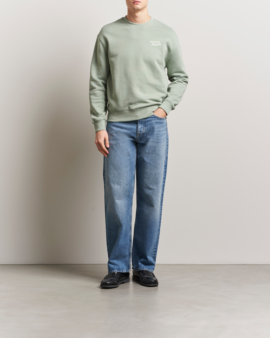 Men | Sweaters & Knitwear | Maison Kitsuné | Handwriting Sweatshirt Vert De Gris