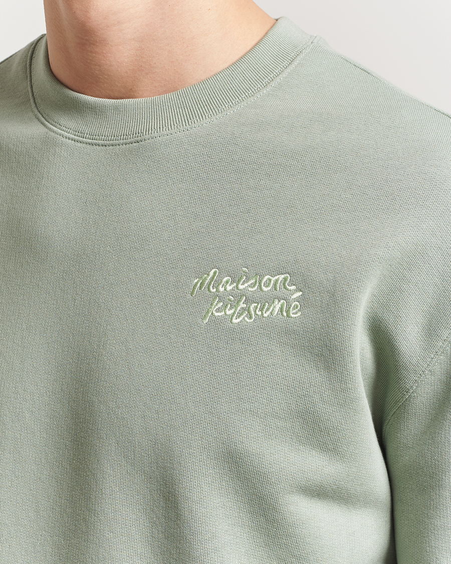 Men | Sweaters & Knitwear | Maison Kitsuné | Handwriting Sweatshirt Vert De Gris