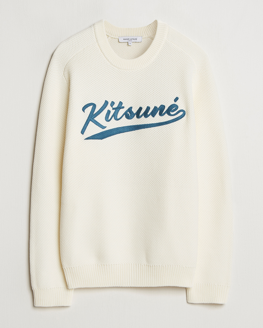 Men | Sweaters & Knitwear | Maison Kitsuné | Varsity Embroidered Sweater Milk