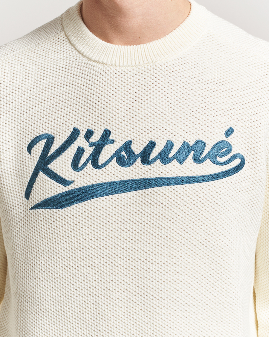Men | Sweaters & Knitwear | Maison Kitsuné | Varsity Embroidered Sweater Milk