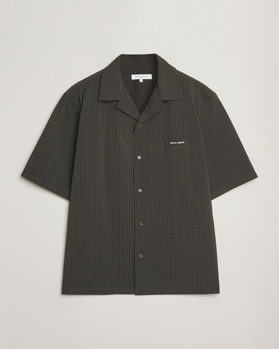 Men | Shirts | Maison Kitsuné | Resort Seersucker Short Sleeve Shirt Ranger Green
