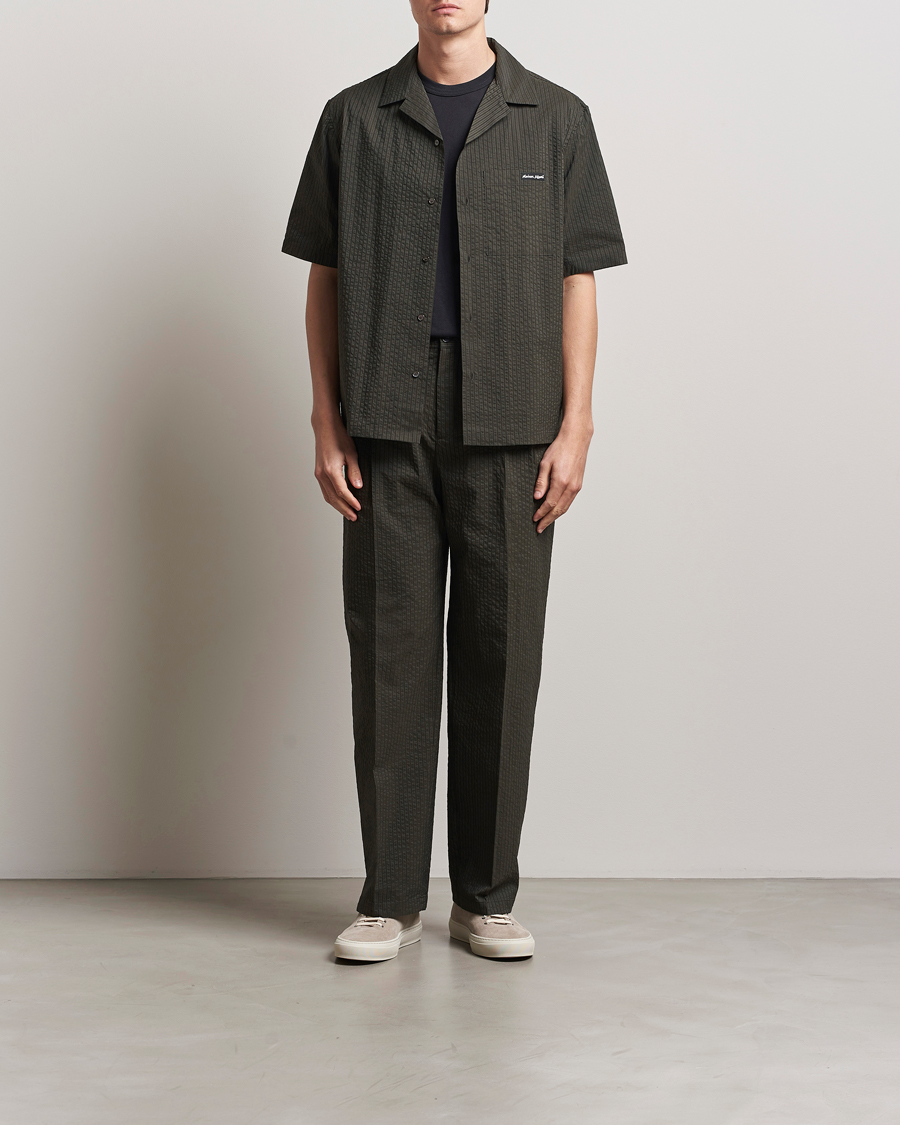 Men | Shirts | Maison Kitsuné | Resort Seersucker Short Sleeve Shirt Ranger Green