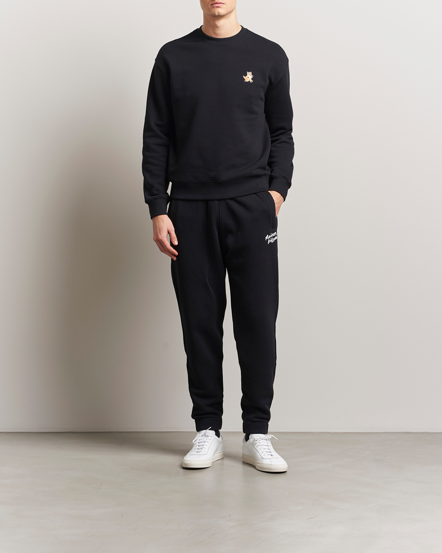 Men | Trousers | Maison Kitsuné | Handwriting Sweatpants Black