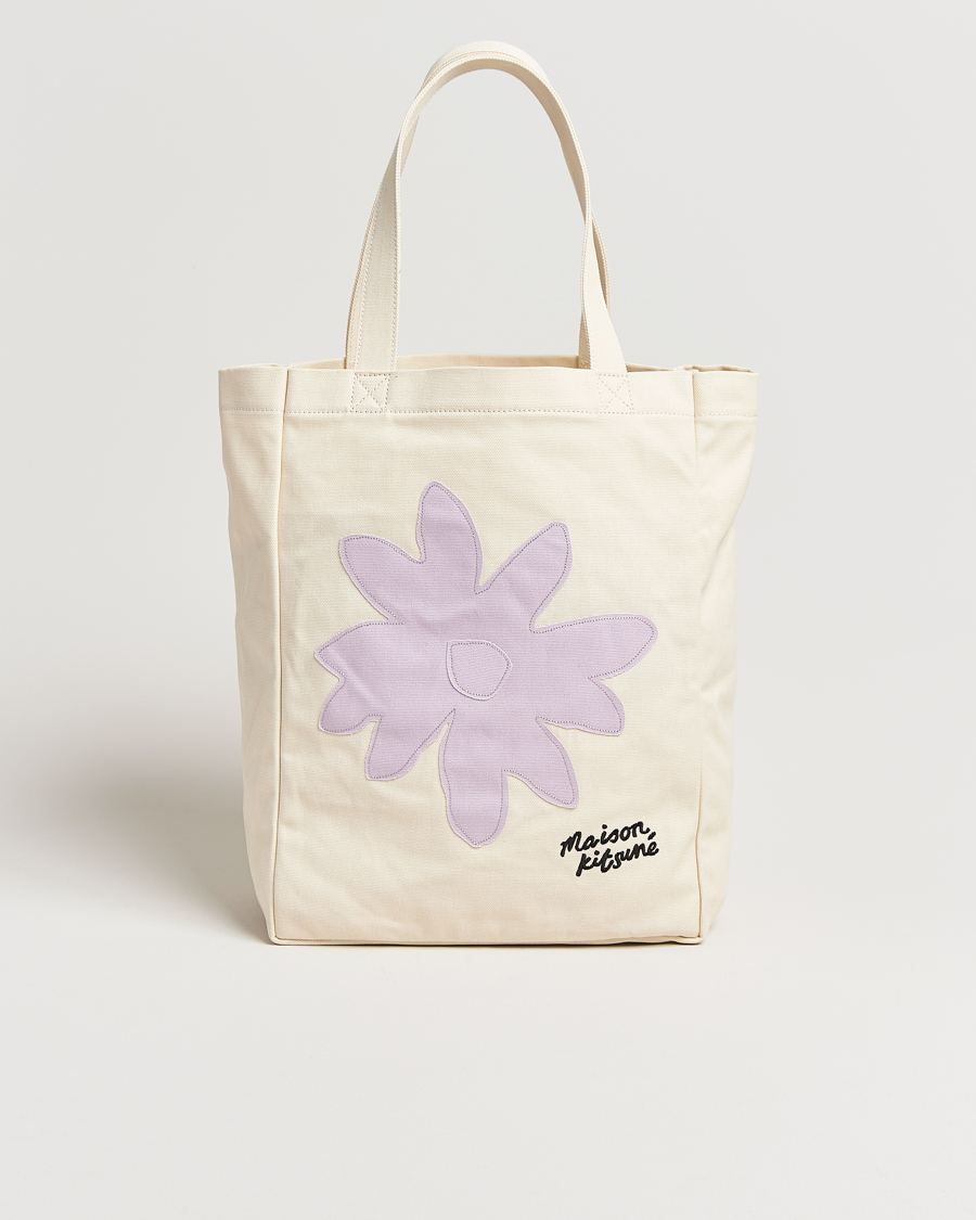 Men | Bags | Maison Kitsuné | Daisy Flower Tote Bag Rich Vanilla