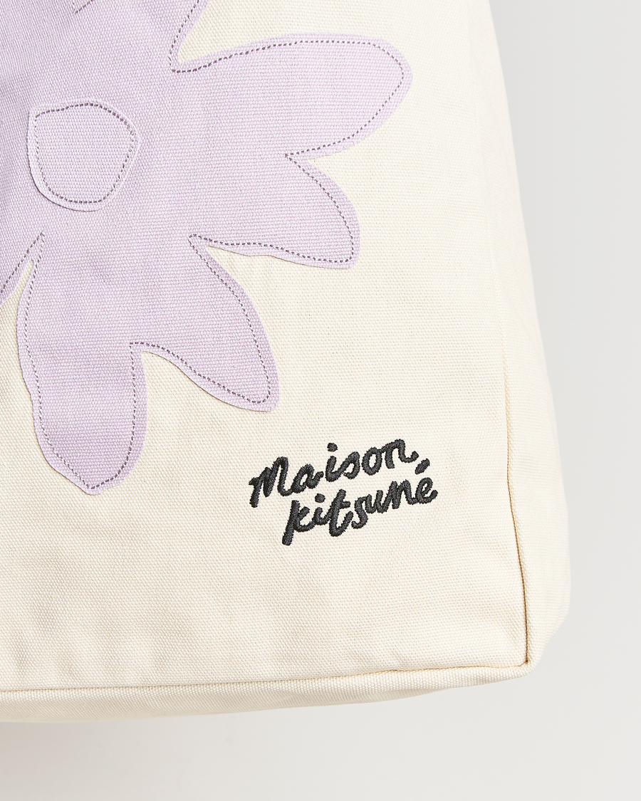 Men | Bags | Maison Kitsuné | Daisy Flower Tote Bag Rich Vanilla
