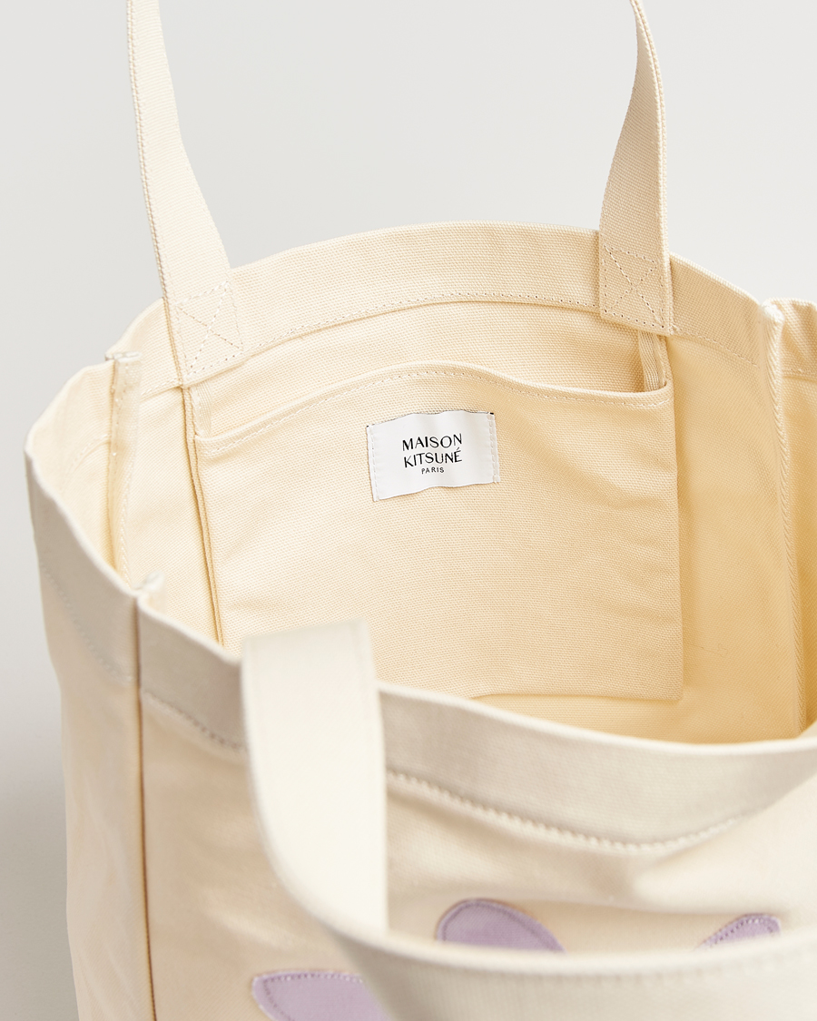 Men | Bags | Maison Kitsuné | Daisy Flower Tote Bag Rich Vanilla