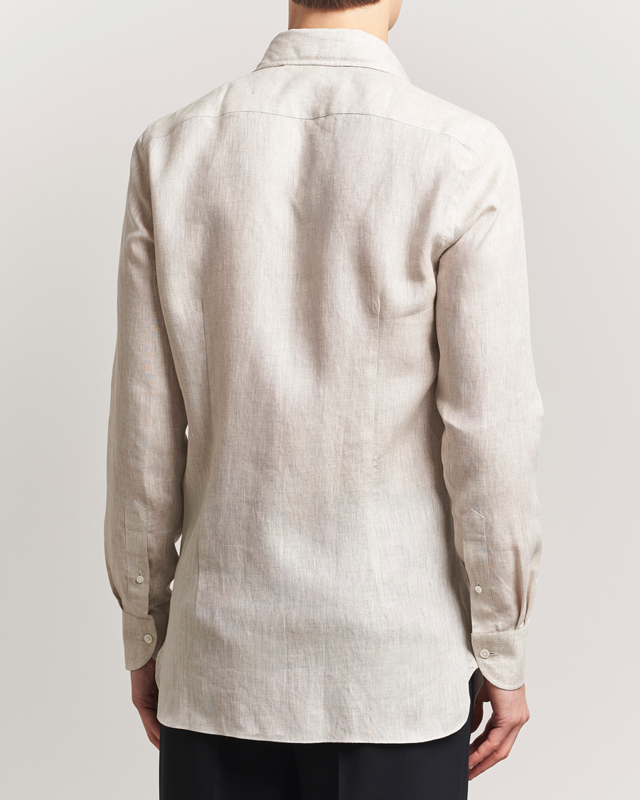 Men | Shirts | 100Hands | Cut Away Linen Shirt Oatmeal