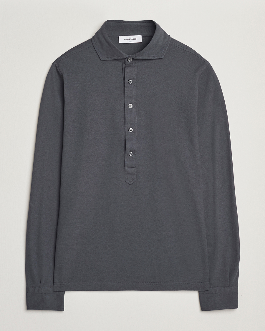 Men | Shirts | Gran Sasso | Popover Shirt Charcoal