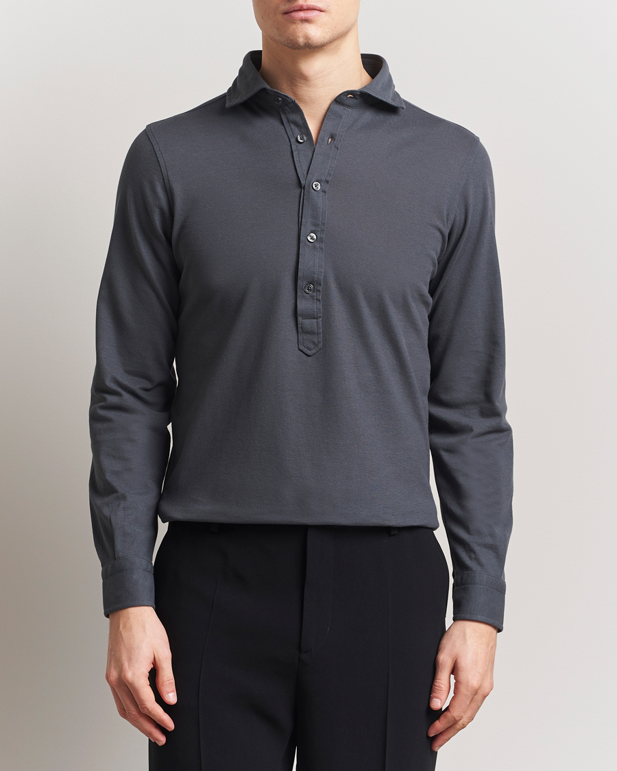 Men | Shirts | Gran Sasso | Popover Shirt Charcoal
