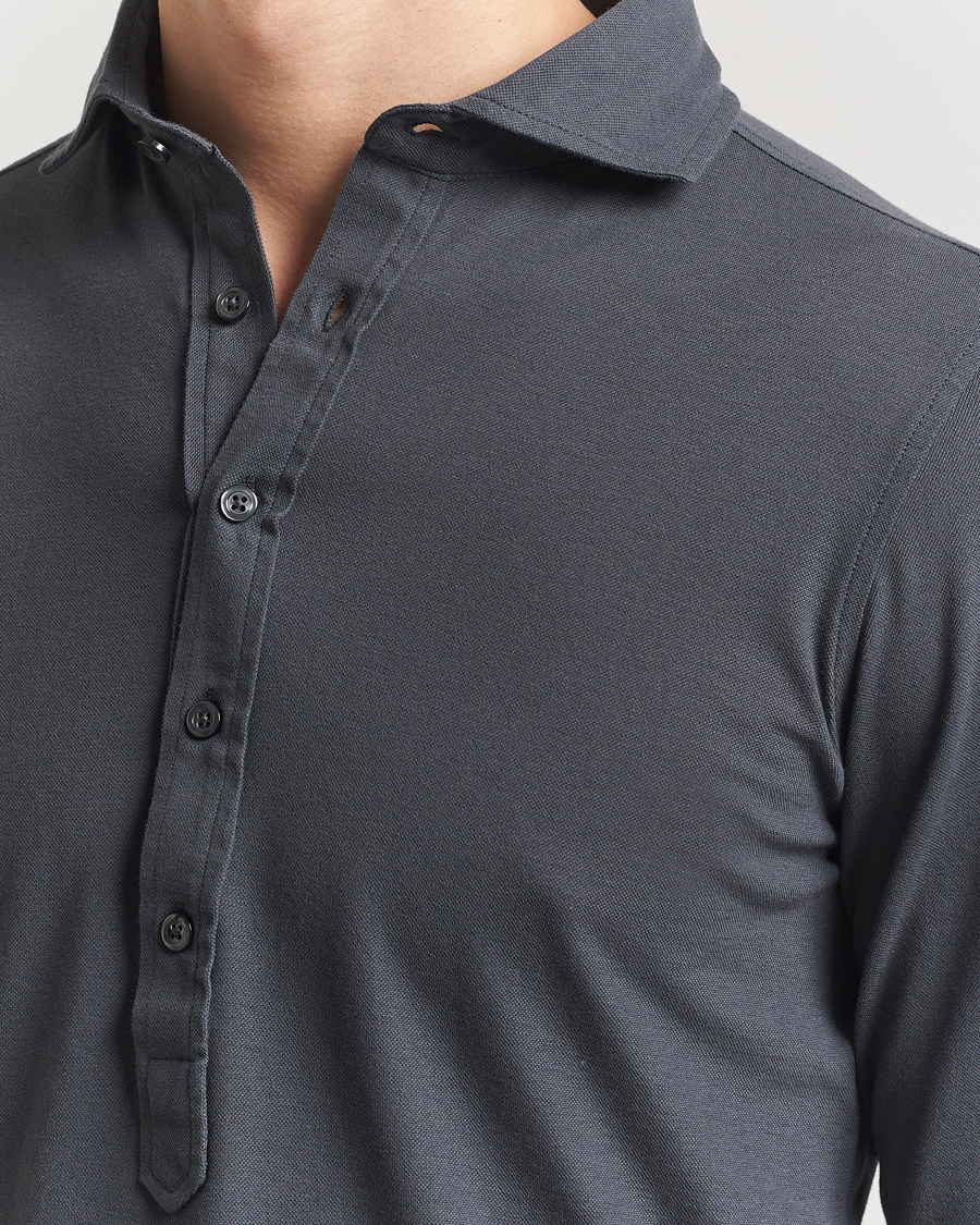 Men | Shirts | Gran Sasso | Popover Shirt Charcoal