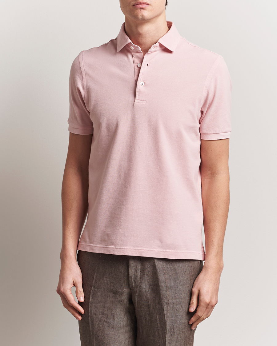 Men | Polo Shirts | Gran Sasso | Washed Polo Pink