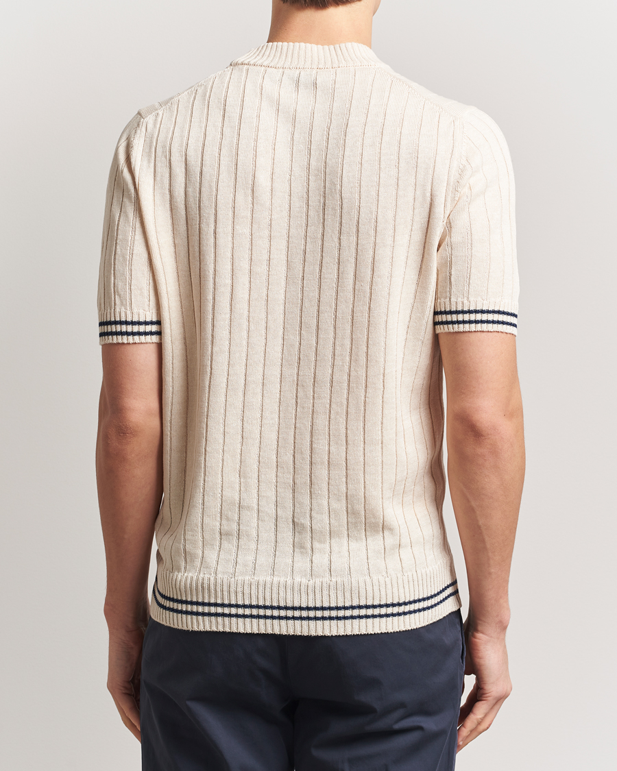 Men | T-Shirts | Gran Sasso | Linen/Cotton Structured T-Shirt Cream